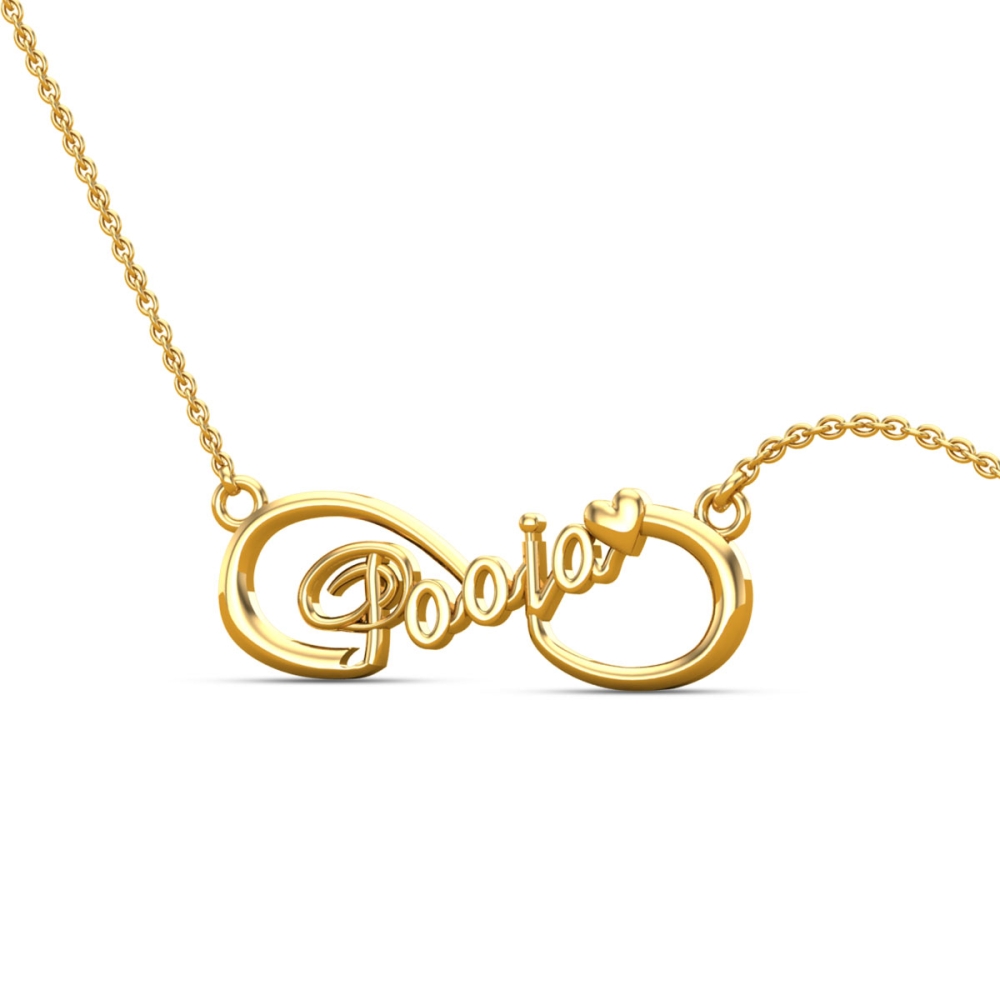 Pooja Name Gold Pendant Get Infinity Gold Pendent